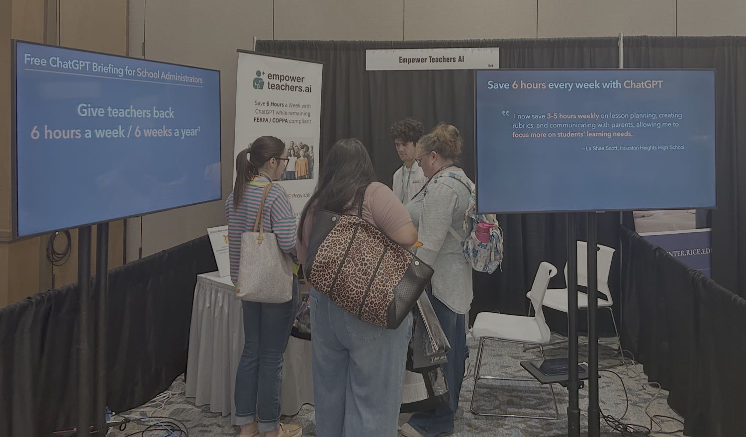 EmpowerTeachers.ai booth at the STAT CAST conference